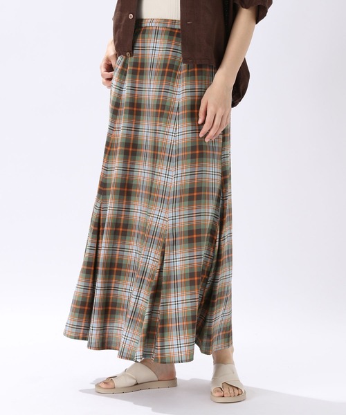 niko and...（ニコアンド）の「チェックマーメイドスカート（スカート・レディース・オリーブ/ネイビー/ブラック・MEDIUM/LARGE）」の2枚目の写真