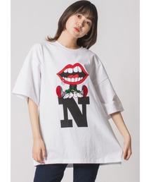 RE730 かわいいなみおくん アルファベット半袖ビッグシルエットTシャツ