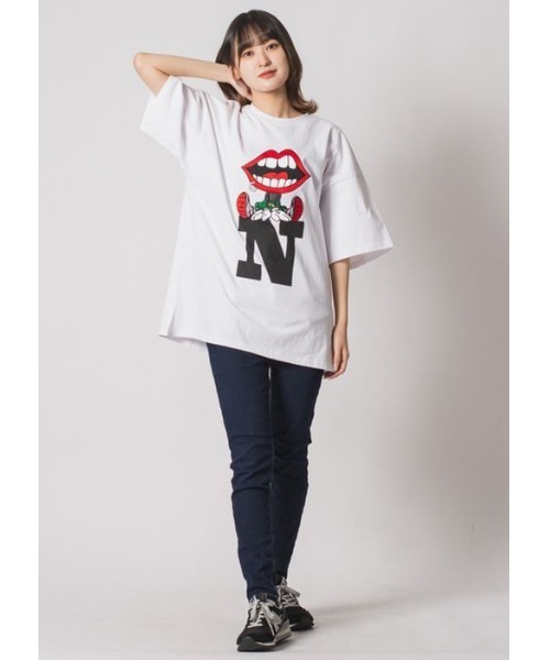 RE730(アールイーセブンサーティー)の「RE730 かわいいなみおくん アルファベット半袖ビッグシルエットTシャツ(Tシャツ/カットソー・メンズ・ブラック/オフホワイト・MEDIUM/LARGE/X-LARGE)」の12枚目の写真