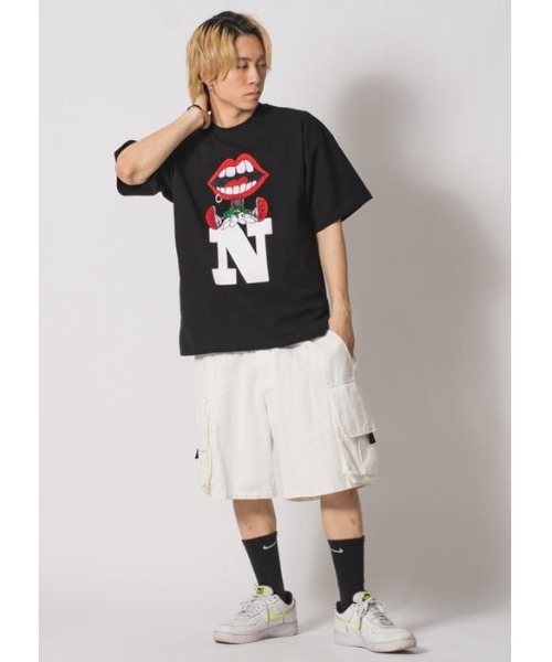 RE730(アールイーセブンサーティー)の「RE730 かわいいなみおくん アルファベット半袖ビッグシルエットTシャツ(Tシャツ/カットソー・メンズ・ブラック/オフホワイト・MEDIUM/LARGE/X-LARGE)」の10枚目の写真