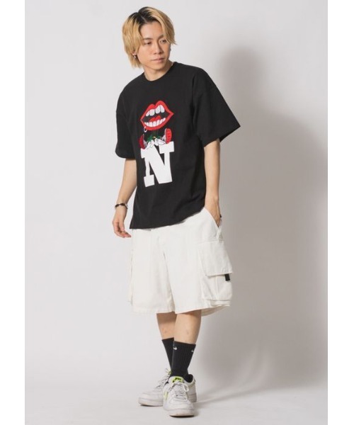 RE730(アールイーセブンサーティー)の「RE730 かわいいなみおくん アルファベット半袖ビッグシルエットTシャツ(Tシャツ/カットソー・メンズ・ブラック/オフホワイト・MEDIUM/LARGE/X-LARGE)」の15枚目の写真