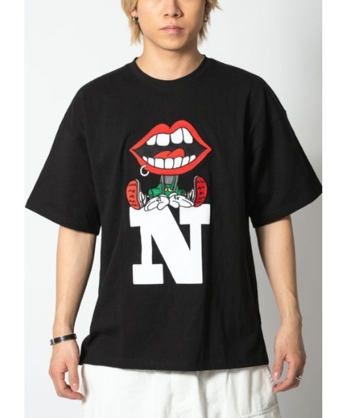 RE730(アールイーセブンサーティー)の「RE730 かわいいなみおくん アルファベット半袖ビッグシルエットTシャツ(Tシャツ/カットソー・メンズ・ブラック/オフホワイト・MEDIUM/LARGE/X-LARGE)」の8枚目の写真