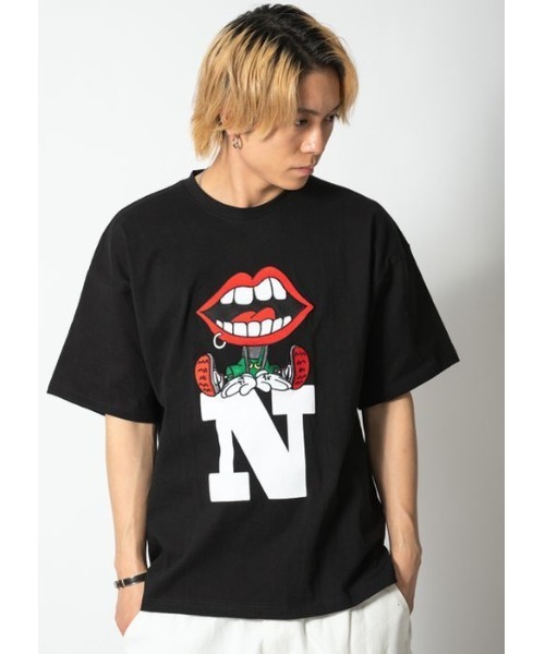 RE730(アールイーセブンサーティー)の「RE730 かわいいなみおくん アルファベット半袖ビッグシルエットTシャツ(Tシャツ/カットソー・メンズ・ブラック/オフホワイト・MEDIUM/LARGE/X-LARGE)」の14枚目の写真