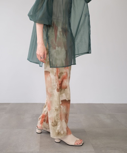 ＡＮＤＪ（アンドジェイ）の「ニュアンス柄ストレートイージーパンツ（その他パンツ・レディース・イエロー/グレー/オレンジ・M）」の4枚目の写真