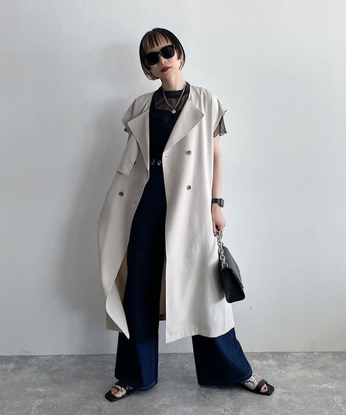 PAGEBOY(ページボーイ)の「サステナデニムワイドフレアパンツ(デニムパンツ・レディース・サックスブルー/インディゴブルー・25inch/26inch)」の7枚目の写真