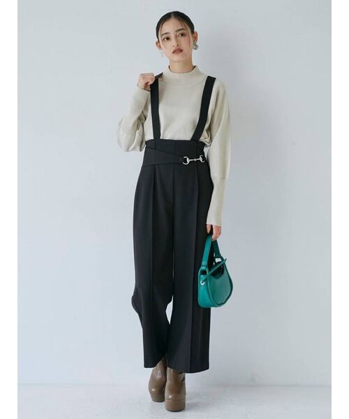ムルーア　ビットサスペンダーパンツ MURUA ビットサスペンダーパンツ（ブラック） -ファッション通販