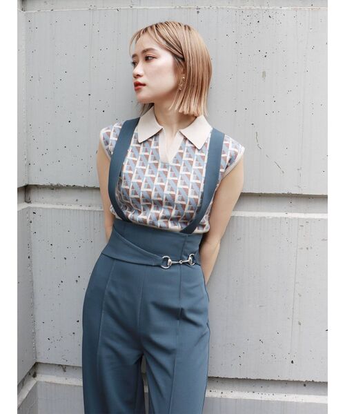 MURUA(ムルーア)の「ビットサスペンダーパンツ(スラックス・レディース・ブラック/マスタード/ブルー・1/2)」の14枚目の写真