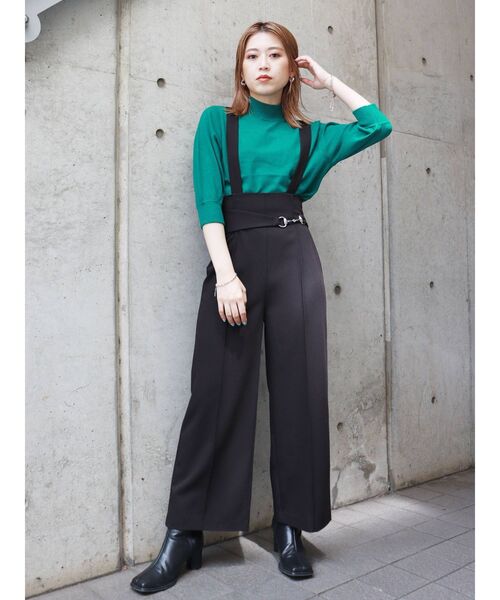 MURUA(ムルーア)の「ビットサスペンダーパンツ(スラックス・レディース・ブラック/マスタード/ブルー・1/2)」の11枚目の写真