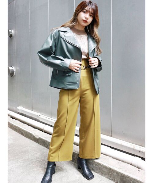 MURUA(ムルーア)の「ビットサスペンダーパンツ(スラックス・レディース・ブラック/マスタード/ブルー・1/2)」の18枚目の写真