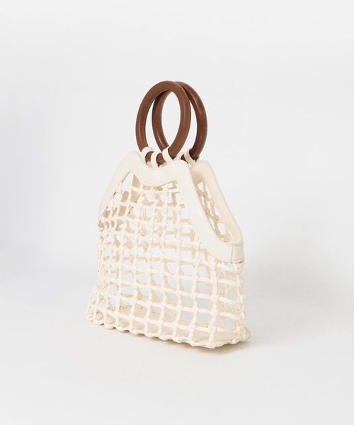 URBAN RESEARCH(アーバンリサーチ)の「ウッドハンドルメッシュバッグ(ハンドバッグ・レディース・アイボリー/ブラック/ミント・-)」の11枚目の写真
