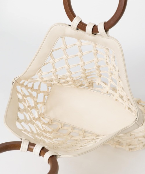 URBAN RESEARCH(アーバンリサーチ)の「ウッドハンドルメッシュバッグ(ハンドバッグ・レディース・アイボリー/ブラック/ミント・-)」の13枚目の写真