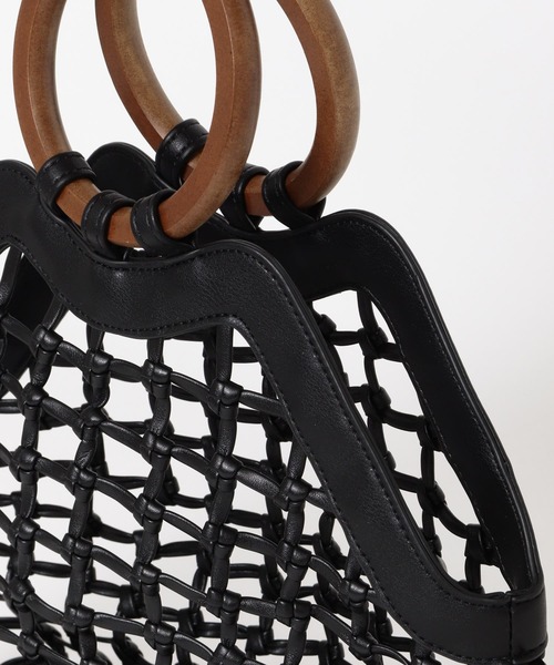URBAN RESEARCH(アーバンリサーチ)の「ウッドハンドルメッシュバッグ(ハンドバッグ・レディース・アイボリー/ブラック/ミント・-)」の14枚目の写真