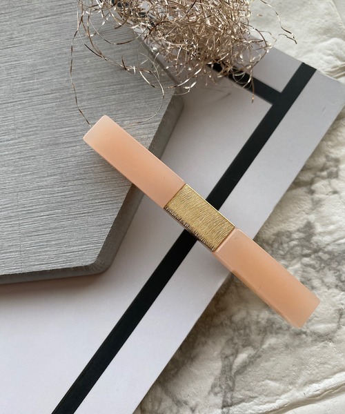 TONE SELECT GOODS（トーンセレクトグッズ）の「【LESRIRE】カラーストーンヘアクリップ（バレッタ/ヘアクリップ・レディース・ホワイト/ブラック/ピンク/オレンジ・FREE）」の3枚目の写真