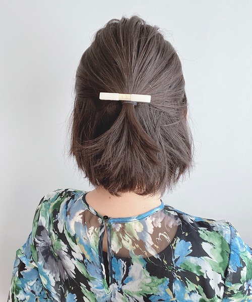 TONE SELECT GOODS（トーンセレクトグッズ）の「【LESRIRE】カラーストーンヘアクリップ（バレッタ/ヘアクリップ・レディース・ホワイト/ブラック/ピンク/オレンジ・FREE）」の5枚目の写真