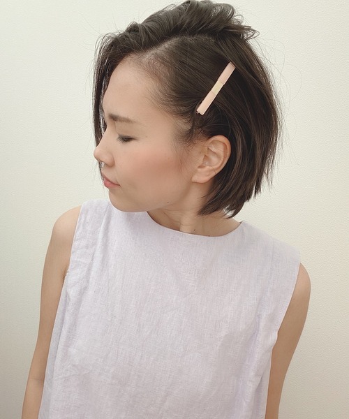 TONE SELECT GOODS（トーンセレクトグッズ）の「【LESRIRE】カラーストーンヘアクリップ（バレッタ/ヘアクリップ・レディース・ホワイト/ブラック/ピンク/オレンジ・FREE）」の7枚目の写真