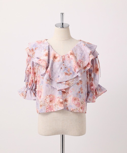 one after another NICE CLAUP(ワンアフターアナザーナイスクラップ)の「マルチWAYフリル羽織りブラウス(シャツ/ブラウス・レディース・ブラック/レッド/アイボリー/サックスブルー系・FREE)」の10枚目の写真