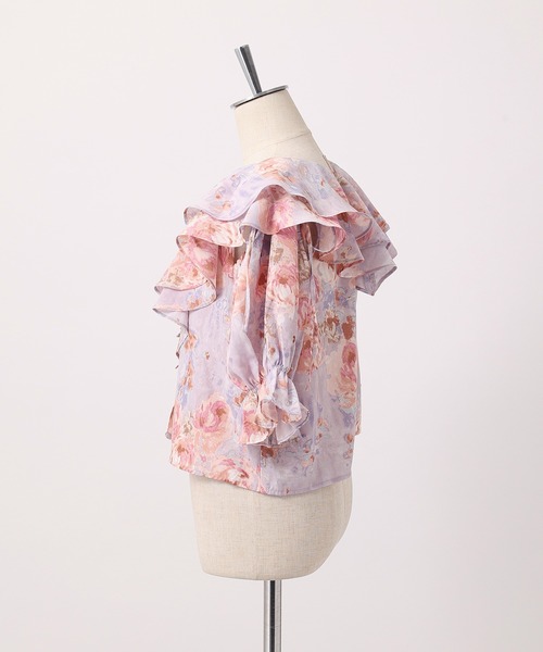 one after another NICE CLAUP(ワンアフターアナザーナイスクラップ)の「マルチWAYフリル羽織りブラウス(シャツ/ブラウス・レディース・ブラック/レッド/アイボリー/サックスブルー系・FREE)」の13枚目の写真