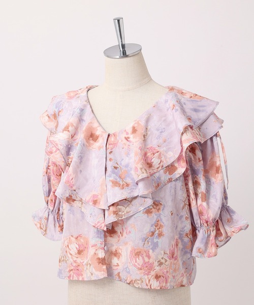 one after another NICE CLAUP(ワンアフターアナザーナイスクラップ)の「マルチWAYフリル羽織りブラウス(シャツ/ブラウス・レディース・ブラック/レッド/アイボリー/サックスブルー系・FREE)」の16枚目の写真