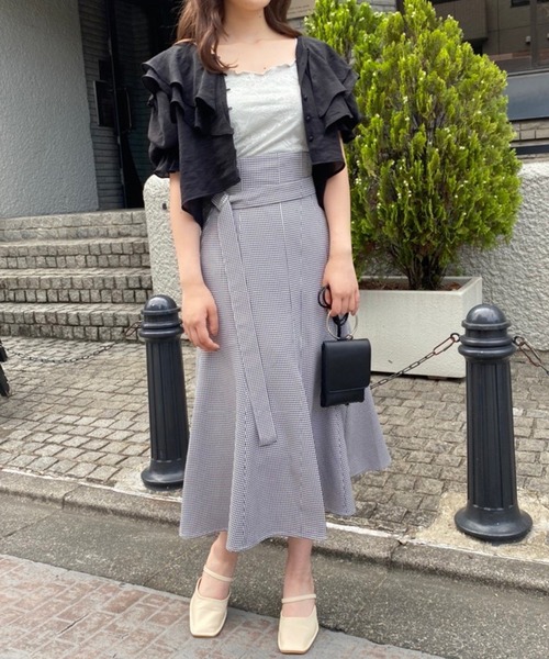 one after another NICE CLAUP(ワンアフターアナザーナイスクラップ)の「マルチWAYフリル羽織りブラウス(シャツ/ブラウス・レディース・ブラック/レッド/アイボリー/サックスブルー系・FREE)」の19枚目の写真