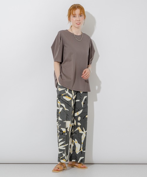 Paradise Picnic(パラダイスピクニック)の「マーセライズコットンパフT(Tシャツ/カットソー・レディース・ホワイト/チャコールグレー/ブルー・FREE)」の7枚目の写真