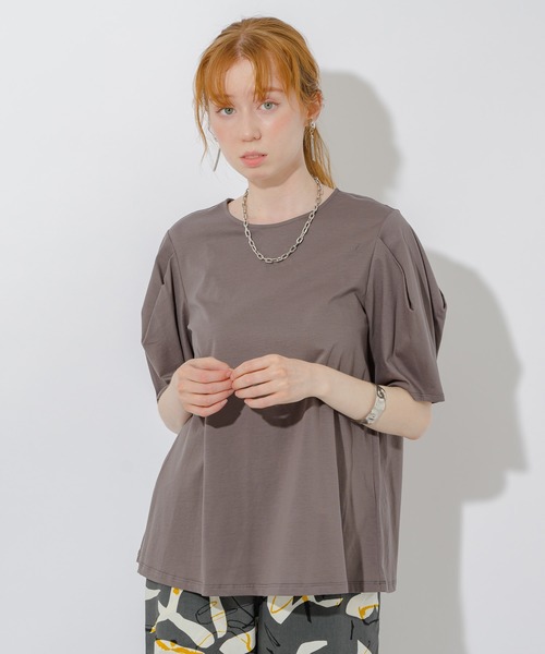 Paradise Picnic(パラダイスピクニック)の「マーセライズコットンパフT(Tシャツ/カットソー・レディース・ホワイト/チャコールグレー/ブルー・FREE)」の21枚目の写真