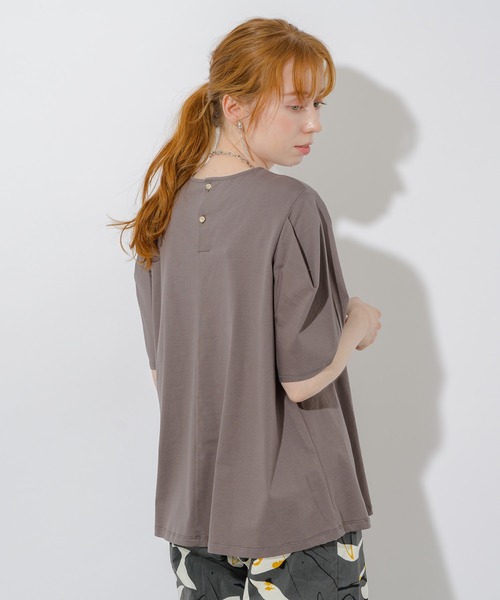 Paradise Picnic(パラダイスピクニック)の「マーセライズコットンパフT(Tシャツ/カットソー・レディース・ホワイト/チャコールグレー/ブルー・FREE)」の11枚目の写真