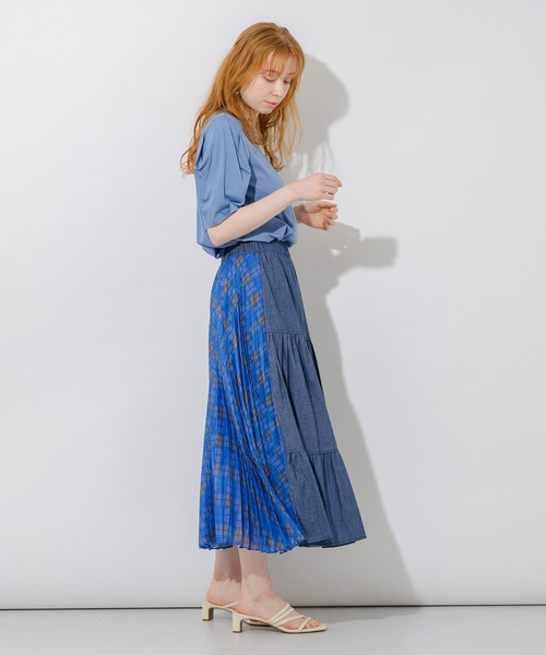 Paradise Picnic(パラダイスピクニック)の「マーセライズコットンパフT(Tシャツ/カットソー・レディース・ホワイト/チャコールグレー/ブルー・FREE)」の18枚目の写真