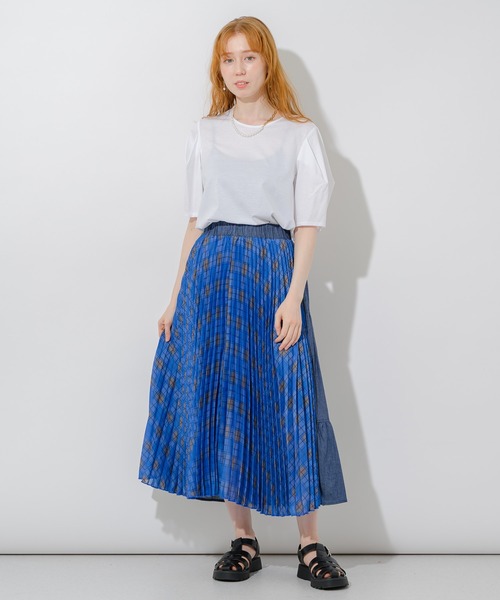 Paradise Picnic(パラダイスピクニック)の「マーセライズコットンパフT(Tシャツ/カットソー・レディース・ホワイト/チャコールグレー/ブルー・FREE)」の22枚目の写真