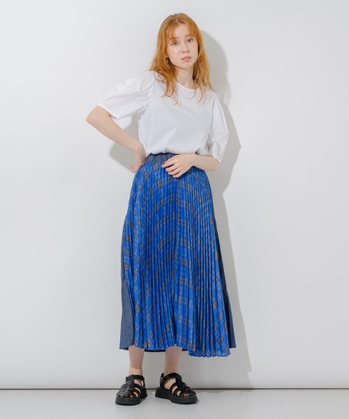 Paradise Picnic(パラダイスピクニック)の「マーセライズコットンパフT(Tシャツ/カットソー・レディース・ホワイト/チャコールグレー/ブルー・FREE)」の19枚目の写真