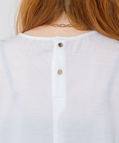 Paradise Picnic(パラダイスピクニック)の「マーセライズコットンパフT(Tシャツ/カットソー・レディース・ホワイト/チャコールグレー/ブルー・FREE)」の13枚目の写真