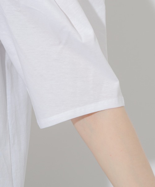 Paradise Picnic(パラダイスピクニック)の「マーセライズコットンパフT(Tシャツ/カットソー・レディース・ホワイト/チャコールグレー/ブルー・FREE)」の10枚目の写真