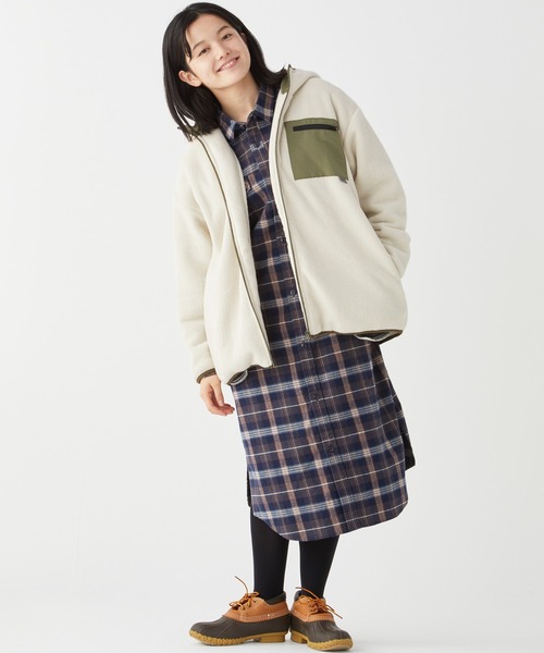 KRIFF MAYER Lady's Collection（クリフメイヤーレディースコレクション）の「ビエラチェックワンピース（シャツワンピース・レディース・ネイビー/レッド/グリーン/オートミール・MEDIUM/LARGE）」の3枚目の写真