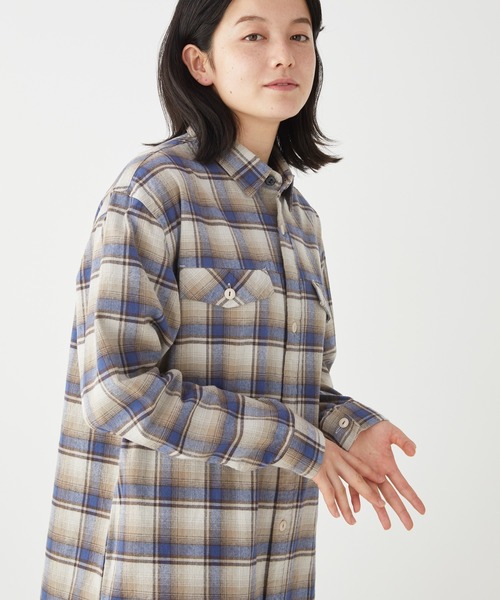 KRIFF MAYER Lady's Collection（クリフメイヤーレディースコレクション）の「ビエラチェックワンピース（シャツワンピース・レディース・ネイビー/レッド/グリーン/オートミール・MEDIUM/LARGE）」の5枚目の写真