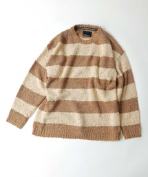 ALPACA BORDER KNIT BIG PULLOVER