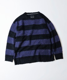 ALPACA BORDER KNIT BIG PULLOVER