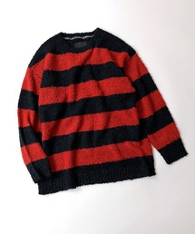 ALPACA BORDER KNIT BIG PULLOVER