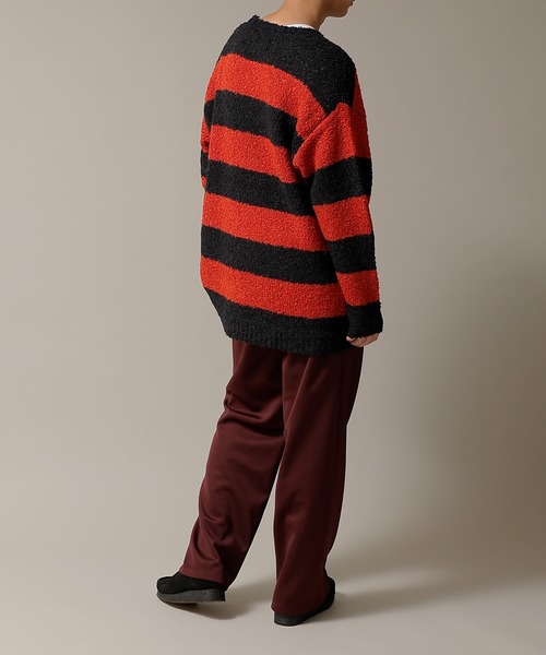 これ以上お値下げしません Ribbed Short Hoodie ネイビー セール】ALPACA BORDER KNIT BIG PULLOVER(ニット/セーター