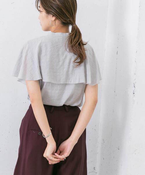 KBF（ケイビーエフ）の「ノースリーブフリルカラーブラウス（シャツ