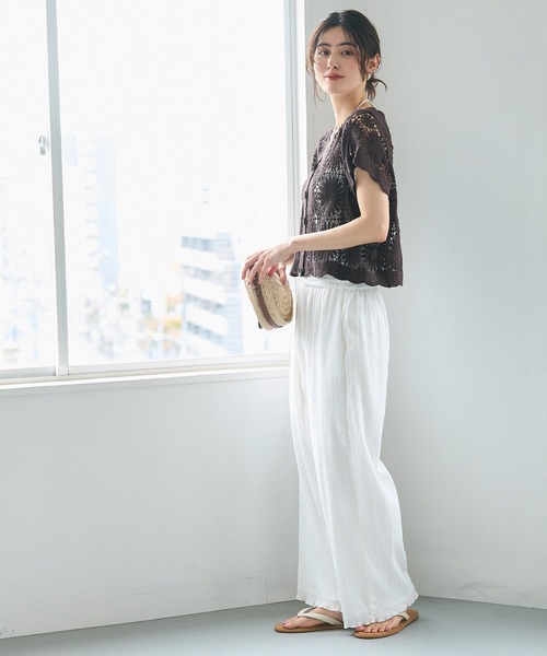 coca（coca）（コカ）の「クロップド丈クロシェカーディガン（カーディガン/ボレロ・レディース・アイボリー/ブラック/ダークベージュ/ダークブラウン・ONE SIZE）」の13枚目の写真