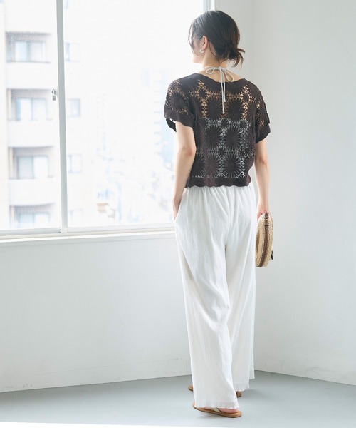 coca（coca）（コカ）の「クロップド丈クロシェカーディガン（カーディガン/ボレロ・レディース・アイボリー/ブラック/ダークベージュ/ダークブラウン・ONE SIZE）」の15枚目の写真