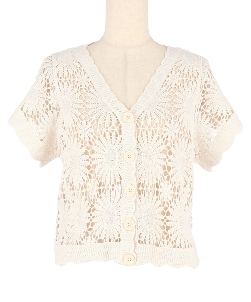 coca（coca）（コカ）の「クロップド丈クロシェカーディガン（カーディガン/ボレロ・レディース・アイボリー/ブラック/ダークベージュ/ダークブラウン・ONE SIZE）」の22枚目の写真