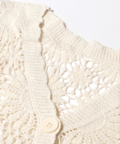 coca（coca）（コカ）の「クロップド丈クロシェカーディガン（カーディガン/ボレロ・レディース・アイボリー/ブラック/ダークベージュ/ダークブラウン・ONE SIZE）」の18枚目の写真