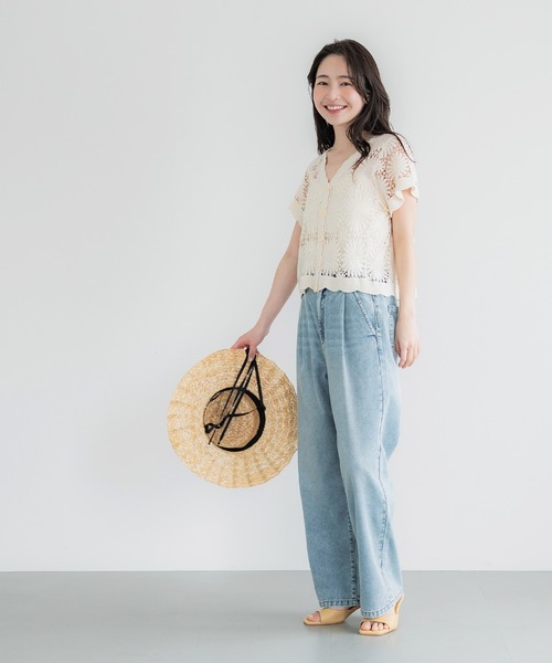 coca（coca）（コカ）の「クロップド丈クロシェカーディガン（カーディガン/ボレロ・レディース・アイボリー/ブラック/ダークベージュ/ダークブラウン・ONE SIZE）」の9枚目の写真