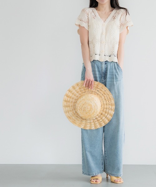 coca(coca)(コカ)の「\26ss 新色追加/ クロップド丈クロシェカーディガン(カーディガン/ボレロ・レディース・アイボリー/ブラック/ダークベージュ/ダークブラウン/チャコール・ONE SIZE)」の13枚目の写真
