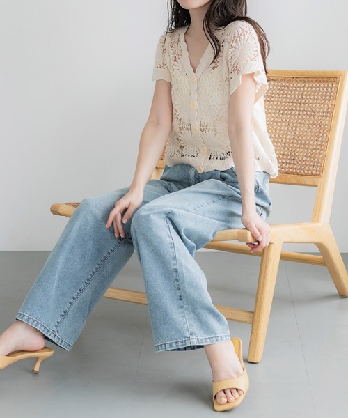 coca(coca)(コカ)の「\26ss 新色追加/ クロップド丈クロシェカーディガン(カーディガン/ボレロ・レディース・アイボリー/ブラック/ダークベージュ/ダークブラウン/チャコール・ONE SIZE)」の17枚目の写真
