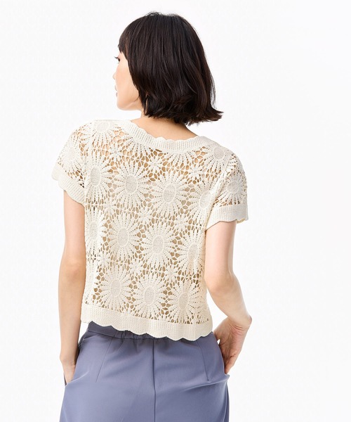 coca(coca)(コカ)の「\26ss 新色追加/ クロップド丈クロシェカーディガン(カーディガン/ボレロ・レディース・アイボリー/ブラック/ダークベージュ/ダークブラウン/チャコール・ONE SIZE)」の8枚目の写真