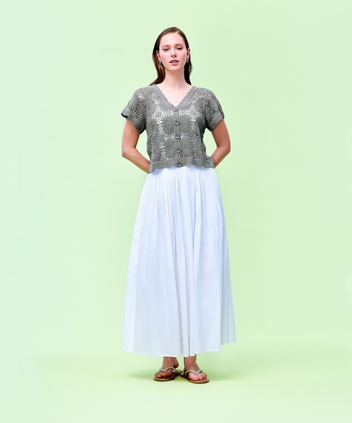 coca(coca)(コカ)の「\26ss 新色追加/ クロップド丈クロシェカーディガン(カーディガン/ボレロ・レディース・アイボリー/ブラック/ダークベージュ/ダークブラウン/チャコール・ONE SIZE)」の19枚目の写真