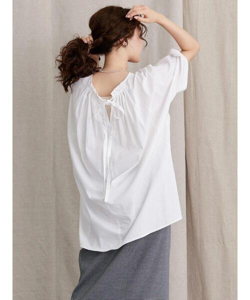 AMERICAN HOLIC（アメリカンホリック）の「バックリボンチュニック（Tシャツ/カットソー・レディース・ブラック/オフホワイト/キャメル・M/L）」の15枚目の写真