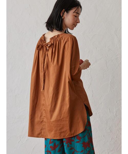 AMERICAN HOLIC（アメリカンホリック）の「バックリボンチュニック（Tシャツ/カットソー・レディース・ブラック/オフホワイト/キャメル・M/L）」の17枚目の写真