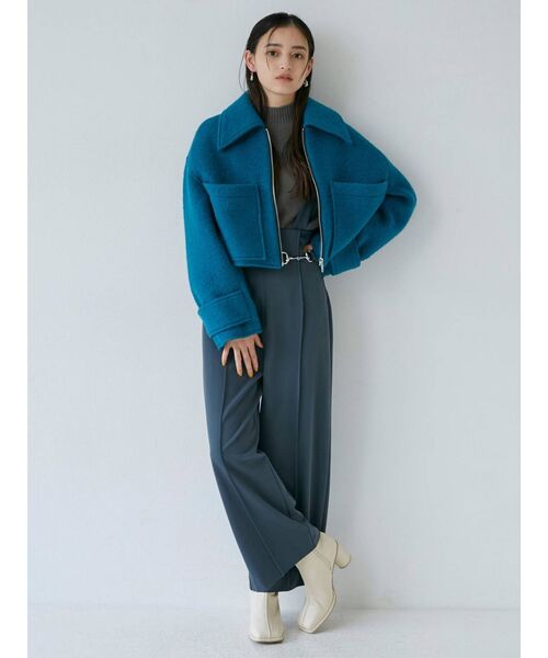 MURUA（ムルーア）の「スライバーショートジャケット（ブルゾン・レディース・オレンジ/ブルー/ブラウン・FREE）」の4枚目の写真